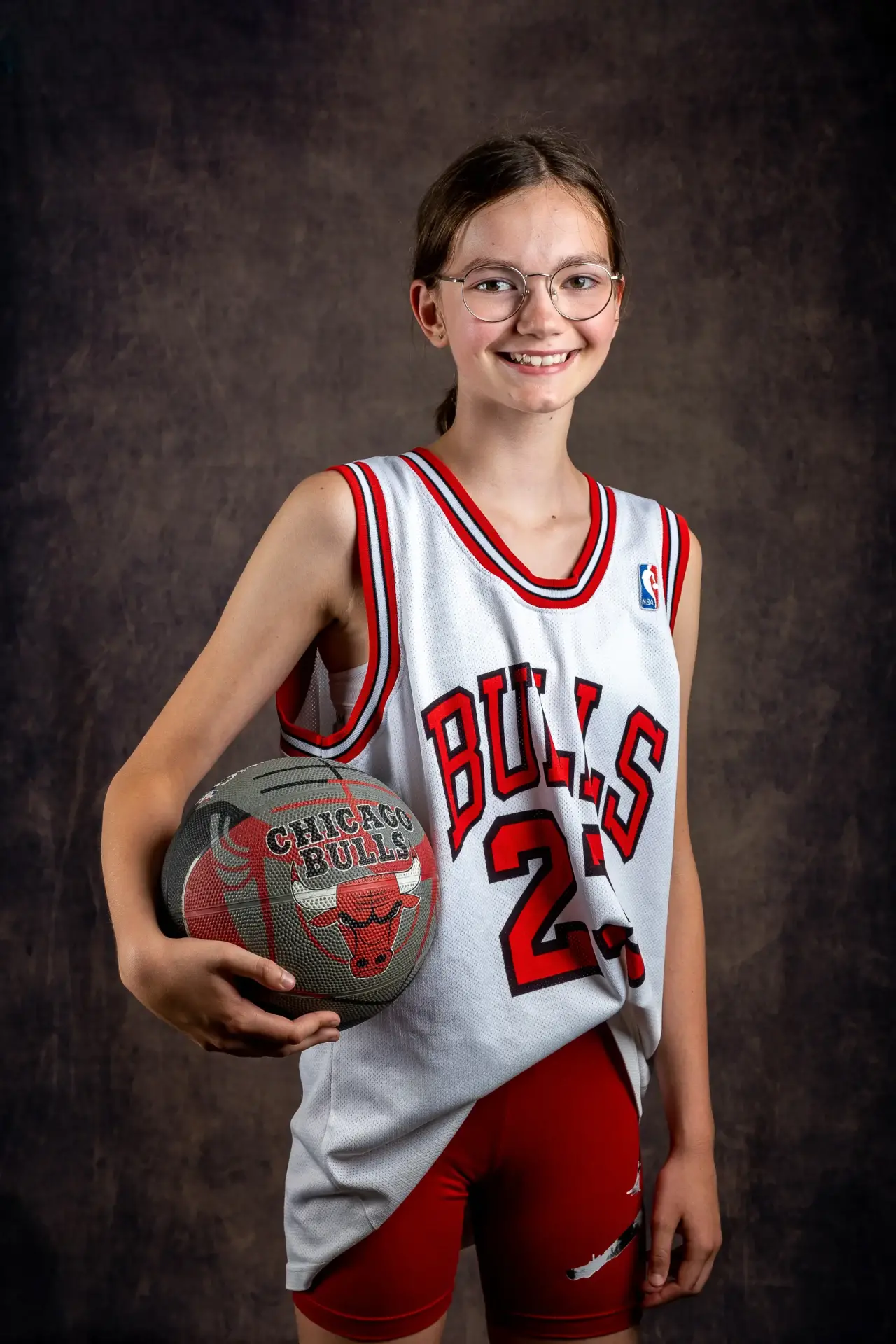 Portrait studio enfant basket photo famille